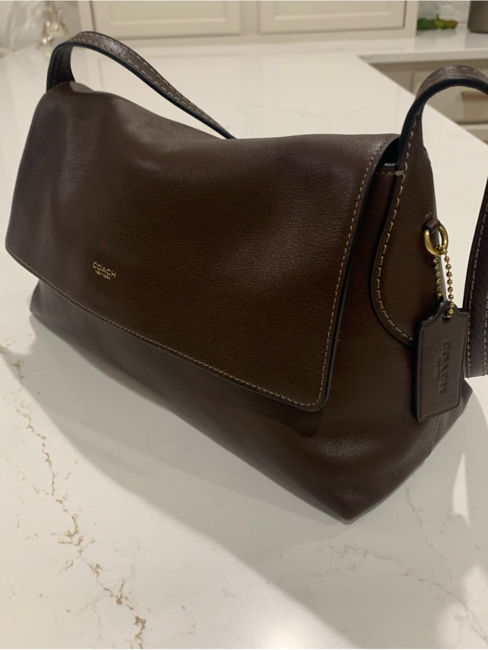 Coach Natural Grain Leather Chelsea Shoulder Bag 30 - Picture 3 of 16